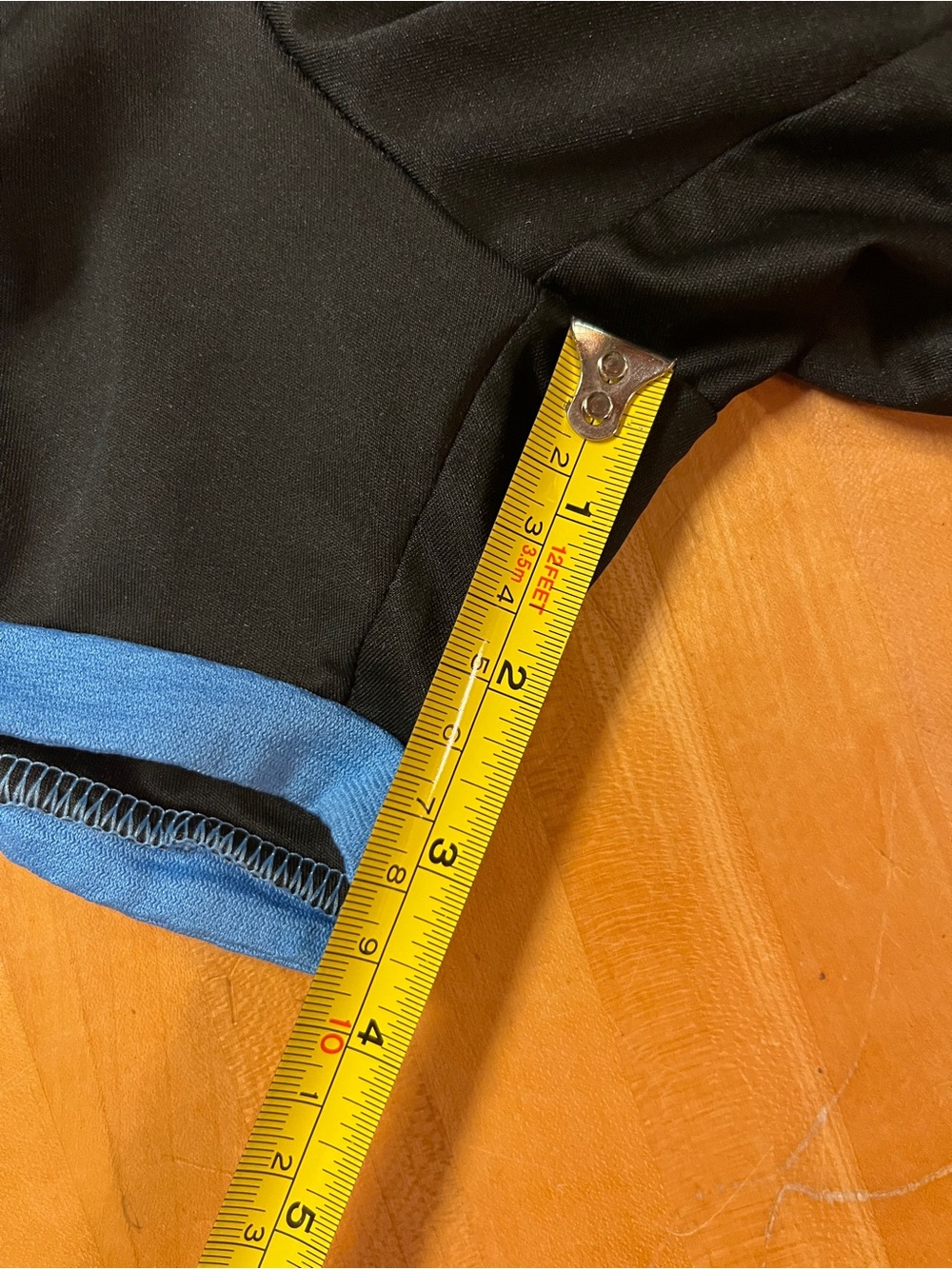 adidas Black Athletic Shorts with Blue Trim 3inch inseam - Picture 4 of 4